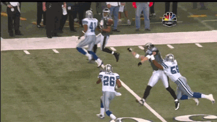 Dallas Cowboys Tackles Opponent To Ground GIF