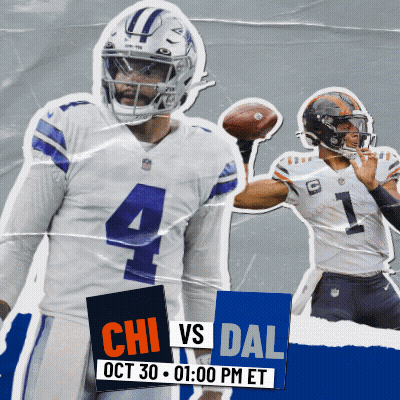 Dallas Cowboys Vs Chicago Bears Football Game Poster GIF
