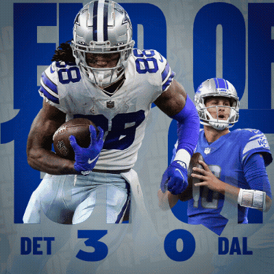 Dallas Cowboys Vs Detroit Lions First-Second Quarter Break GIF