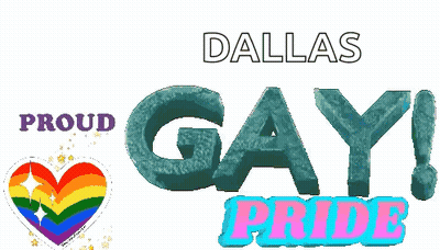 Dallas Gay Pride Sign With Rainbow Heart GIF