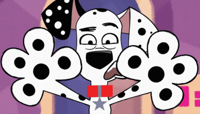 Dalmatian Dog In Red White And Blue Star Tie GIF