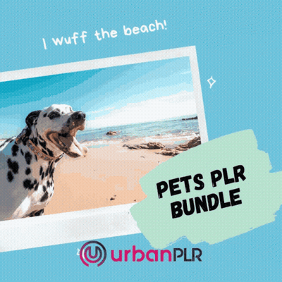 Dalmatian Dog On The Beach Saying I Wuff The Beach GIF