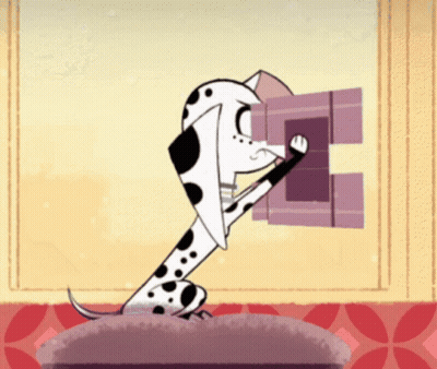 Dalmatian Dog Reading Book On Couch GIF