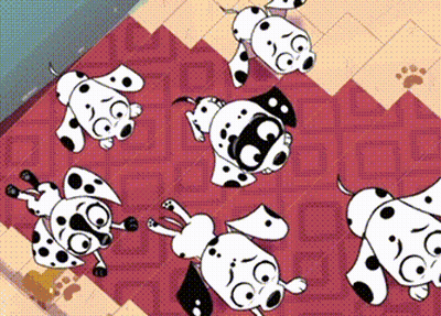 Dalmatian Dogs Laying On Rug GIF