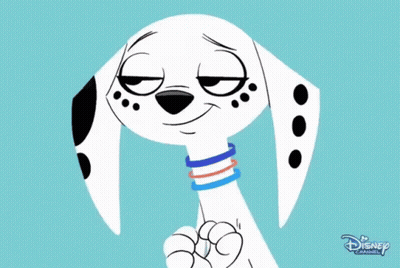 Dalmatian Holding Pink Heart With Disney Channel Logo GIF