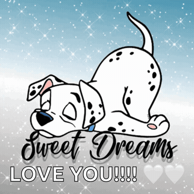 Dalmatian Laying Down Saying Sweet Dreams Love You GIF