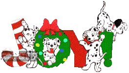Dalmatian Puppies Around Joy Word With Wreath Sticker