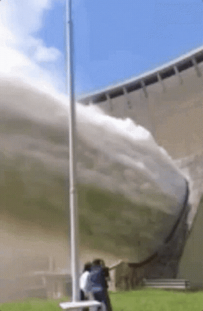 Dam Wall Water Flow GIF
