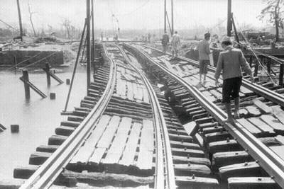 Damaged Black And White Train Track GIF