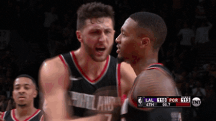Damian Lillard Getting Pushed GIF