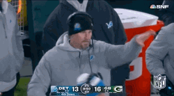 Dan Campbell Coach Hands Up  GIF