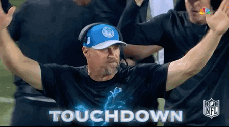 Dan Campbell Touchdown Detroit Lions GIF