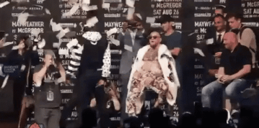 Dana White Sitting With Connor McGregor GIF