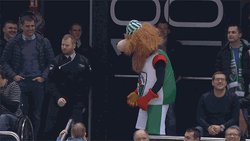 Dance Off Between Man And Mascot GIF