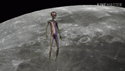 Dancing Alien In The Moon GIF