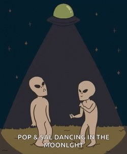 Dancing Alien Under The Light GIF