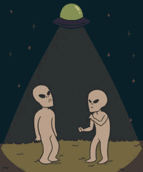 Dancing Alien Under The UFO GIF
