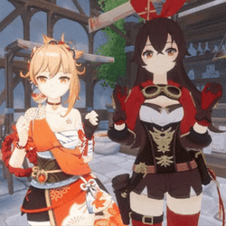 Dancing Amber And Yoimiya GIF