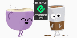 Dancing And Nervous Cups Animated Coffee Time