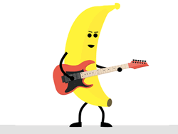 Dancing And Playing Guitar Banana