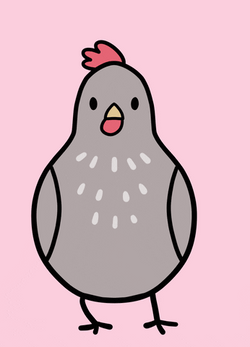 Dancing Animated Grey Chicken GIF