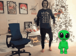 Dancing Baby Alien With A Man GIF