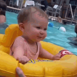 Dancing Baby Cute Pool Shoulder Shimmy GIF