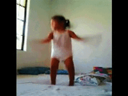 Dancing Baby Jump Falling On Bed GIF