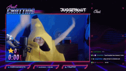 Dancing Banana Gamer Hands Up In Air  GIF