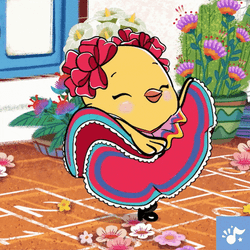 Dancing Bird In Mexican Dress GIF