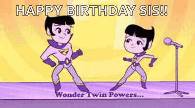 Dancing Cartoon Characters Happy Birthday Sis GIF