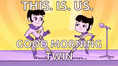 Dancing Cartoon Characters Saying Good Morning GIF