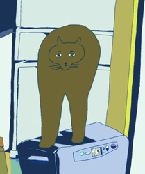 Dancing Cat With Strange Figure GIF