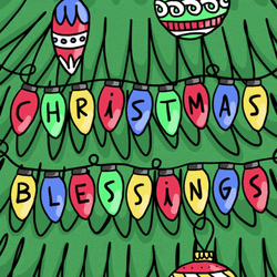 Dancing Colorful Lights Christmas Blessings GIF