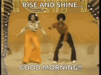 Dancing Couple Saying Rise And Shine Good Morning GIF