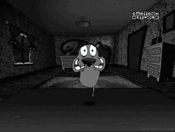 Dancing Courage The Cowardly Dog Black White GIF