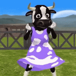Dancing Cow In Purple