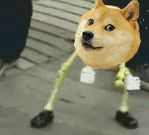 Dancing Dog Meme Face Skeleton GIF