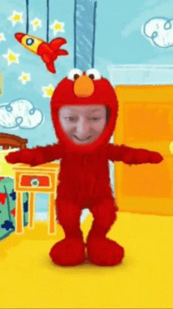 Dancing Elmo With Face GIF