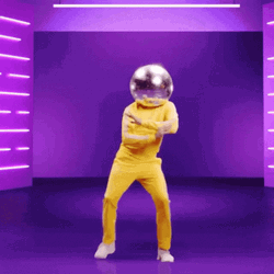 Dancing Energetic Disco Ball Man GIF