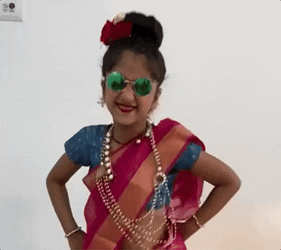 Dancing Girl Little Girl In Traditional Costume And Shades GIF