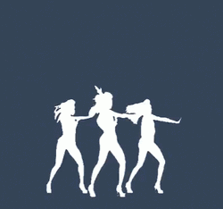 Dancing Girls All In White GIF