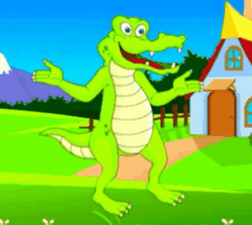 Dancing Green Crocodile GIF