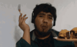 Dancing Guy Eating Cake GIF
