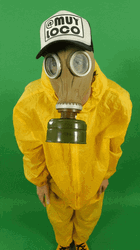 Dancing Guy Wearing Hazmat Suit And Gas Mask