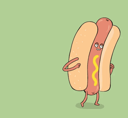 Dancing Hot Dog Walking GIF