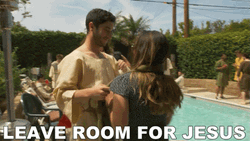 Dancing Jesus Leave Room Swimming Pool GIF