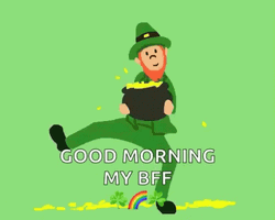 Dancing Leprechaun Good Morning BFF GIF