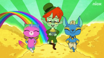 Dancing Leprechaun Rainbow Butterfly Unicorn GIF