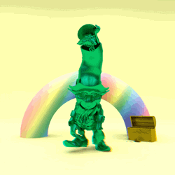 Dancing Leprechaun Swirling Rainbow GIF